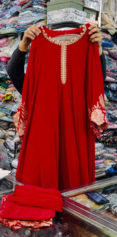Ethenic Red anarkali kurta set