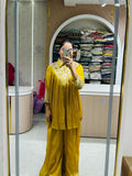 Mustard Yellow Embroidered Sharara Set