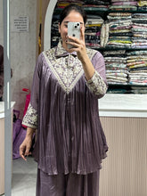 Elegant Designer Sharara Suit - Dusky Purple