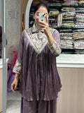 Elegant Designer Sharara Suit - Dusky Purple