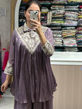 Elegant Designer Sharara Suit - Dusky Purple