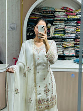 Elegant Embroidered Sharara Suit Ivory White