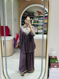 Elegant Designer Sharara Suit - Dusky Purple