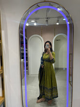 Olive Green Embroidered Anarkali Suit Set