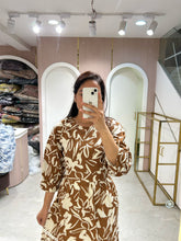 Mocha Floral Tiered Maxi Dress