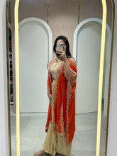 Orange Embroidered Three-Piece Set