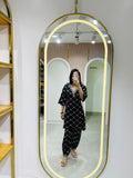 Black Diamond Lattice Kurta Set