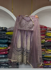 Lavender Embroidered Lehenga Set
