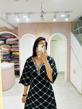 Black Diamond Lattice Kurta Set