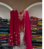 Elegant Pink Embroidered Sharara Suit