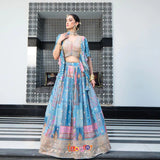 Printed lehenga Set With Baloon Sleeves