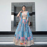 Printed lehenga Set With Baloon Sleeves