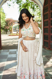 White Crop Top Lehenga Set