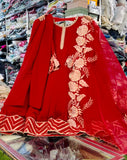 Ethenic Red anarkali kurta set