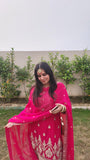 Beautiful pink punjabi suit with heavy dupatta