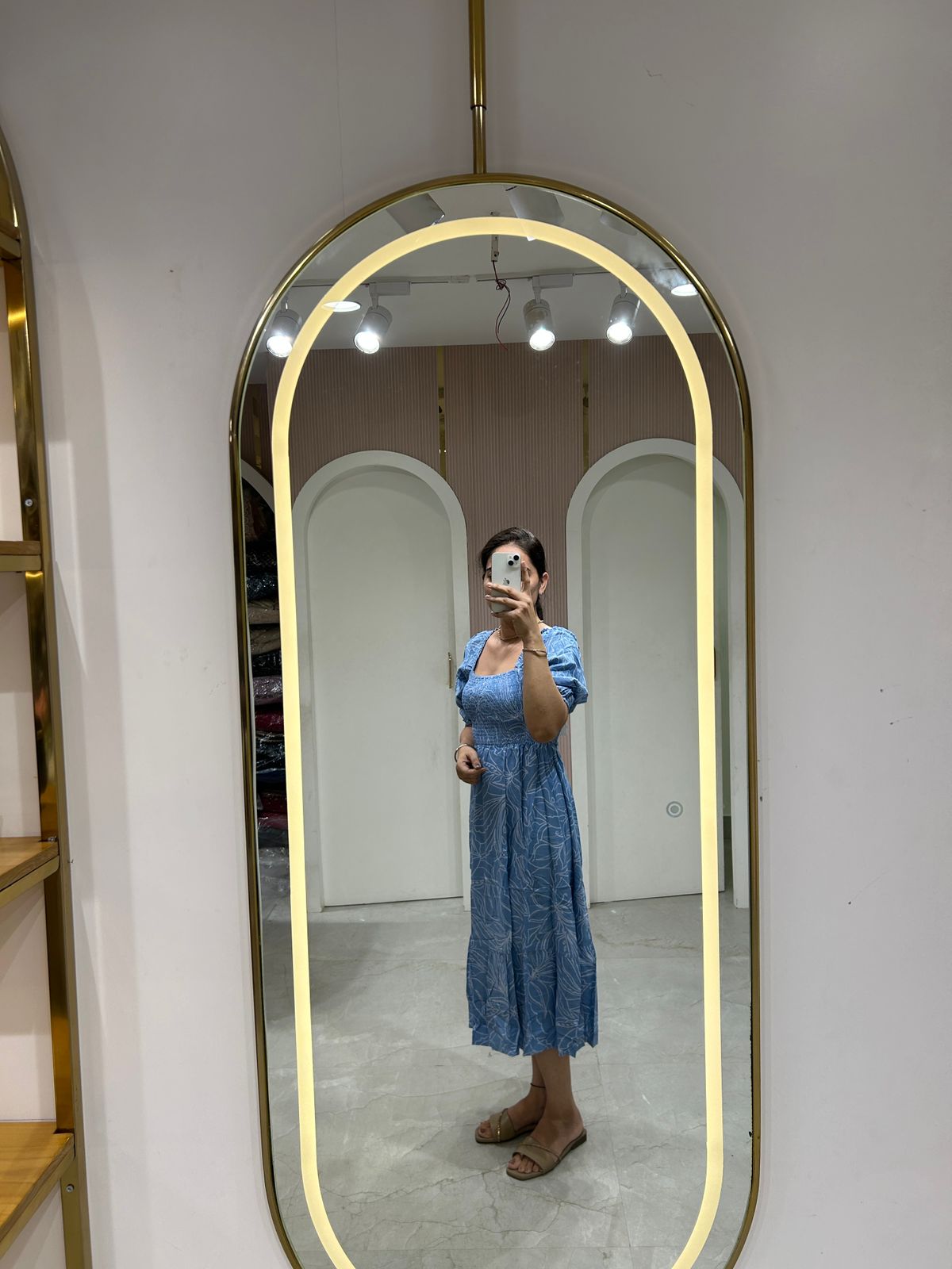 Sky Bloom Midi Dress