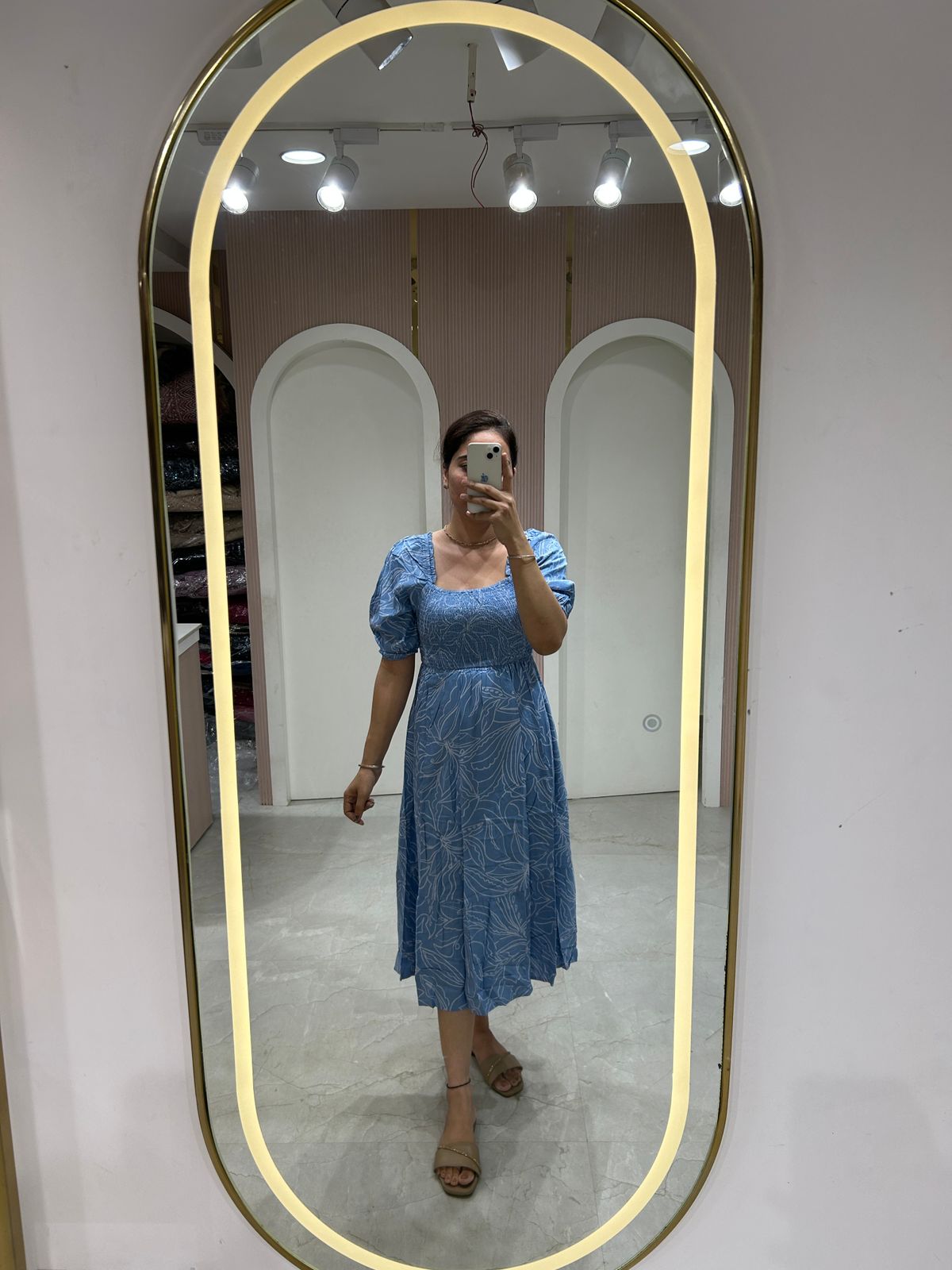 Sky Bloom Midi Dress