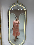 Coral Wave Midi Dress
