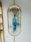 Sky Blue Floral Embroidered Kurta Set