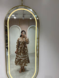 Mocha Floral Tiered Maxi Dress