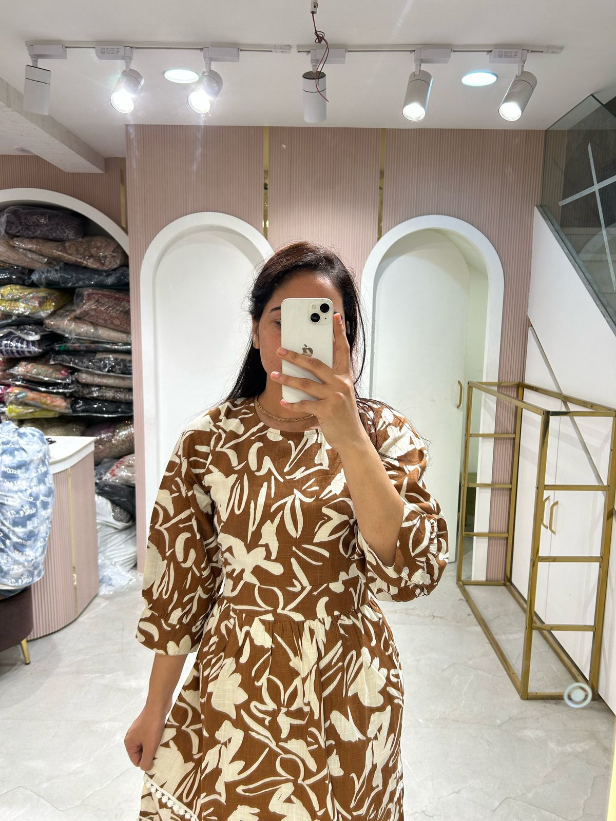 Mocha Floral Tiered Maxi Dress