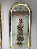 Mocha Floral Tiered Maxi Dress