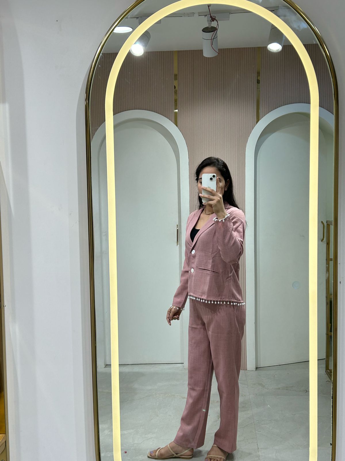 Blush Pink Two-Piece Suit Set