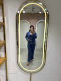 Denim Blue Two-Piece Suit Set