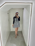 Checkered Charm Pinafore Dress