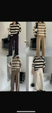 Chic Striped Knitwear and Wide-Leg Pants Coord Set