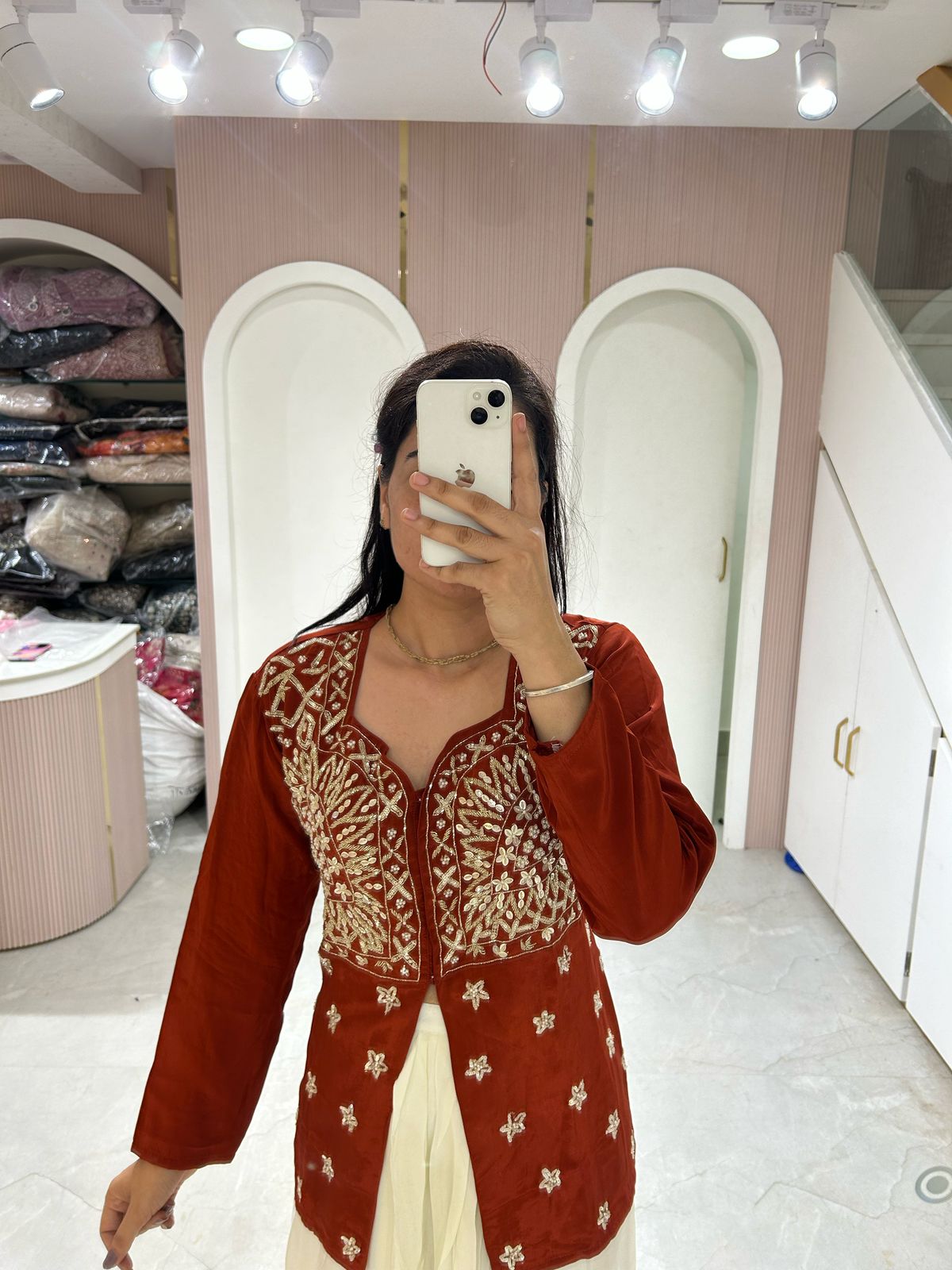 Embroidered Jacket Kurta Set