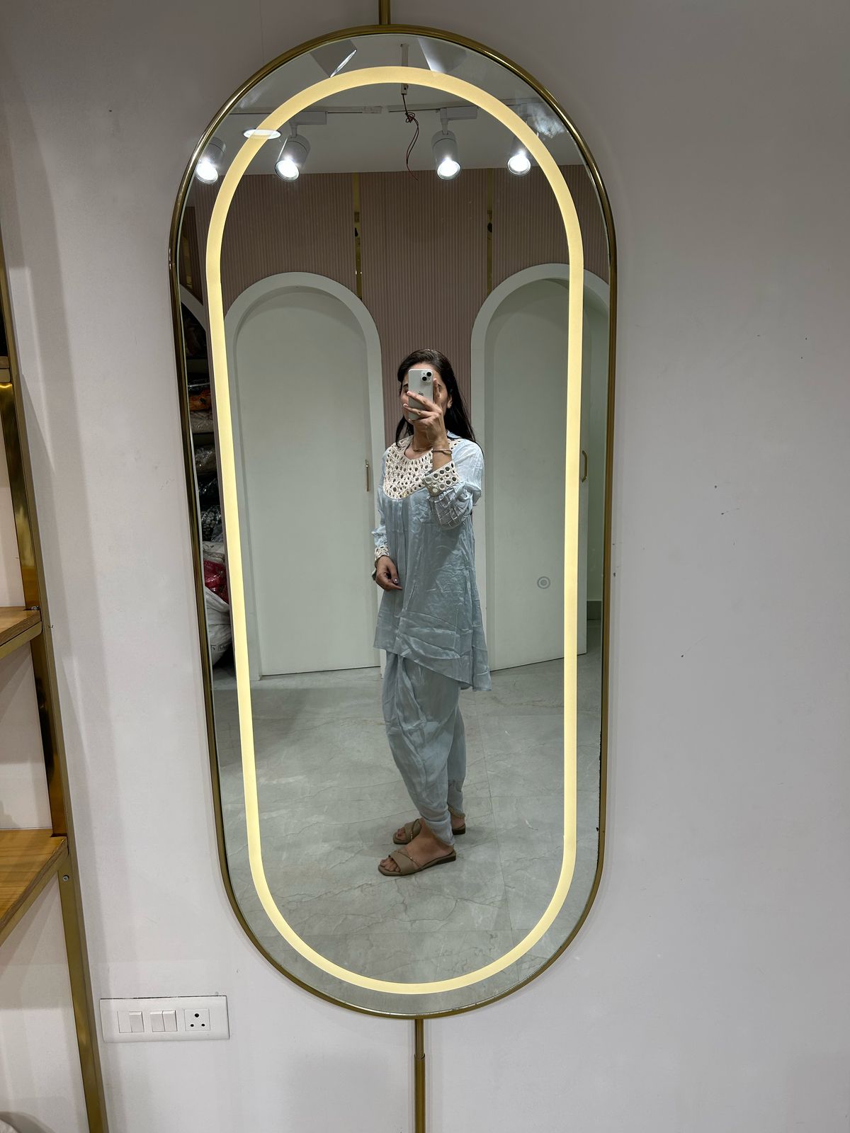 Mirrorwork Kurta Dhoti Set