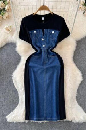 Denim Dress Black+Blue