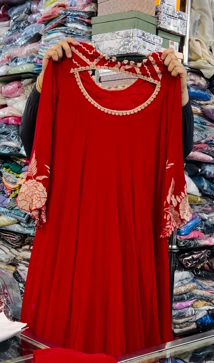 Ethenic Red anarkali kurta set - Image 2