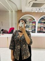 Black Embellished Jacket Sharara Set