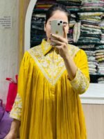 Mustard Yellow Embroidered Sharara Set
