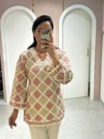 Crosia Work with cotton fabric co-Ord set