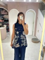 Sleeveless Embroidered Kurta Set