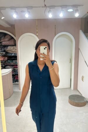 Navy Blue sleeveless co-ord set
