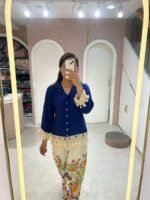 Printed Palazzo with Lace Trim Shirt Set