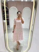 White Floral Breeze Midi Dress