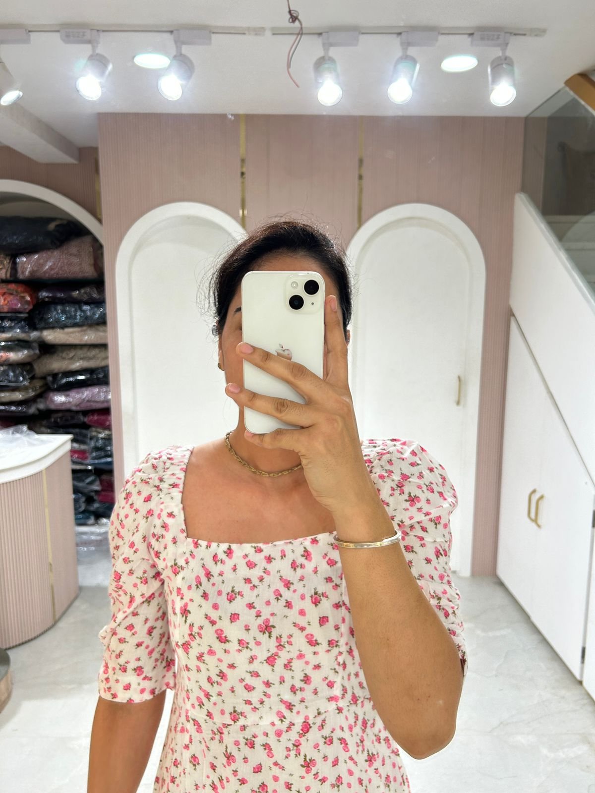 White Floral Breeze Midi Dress - Image 2