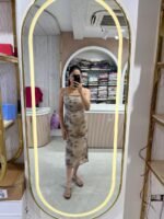 Abstract Print Slip Dress