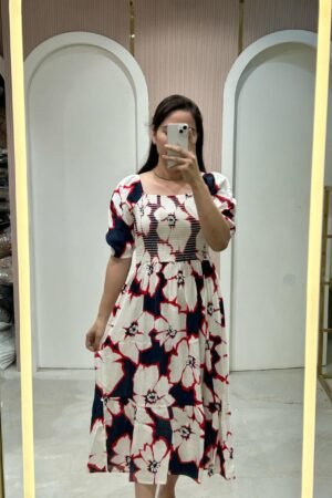 Floral Smocked Midi Dress