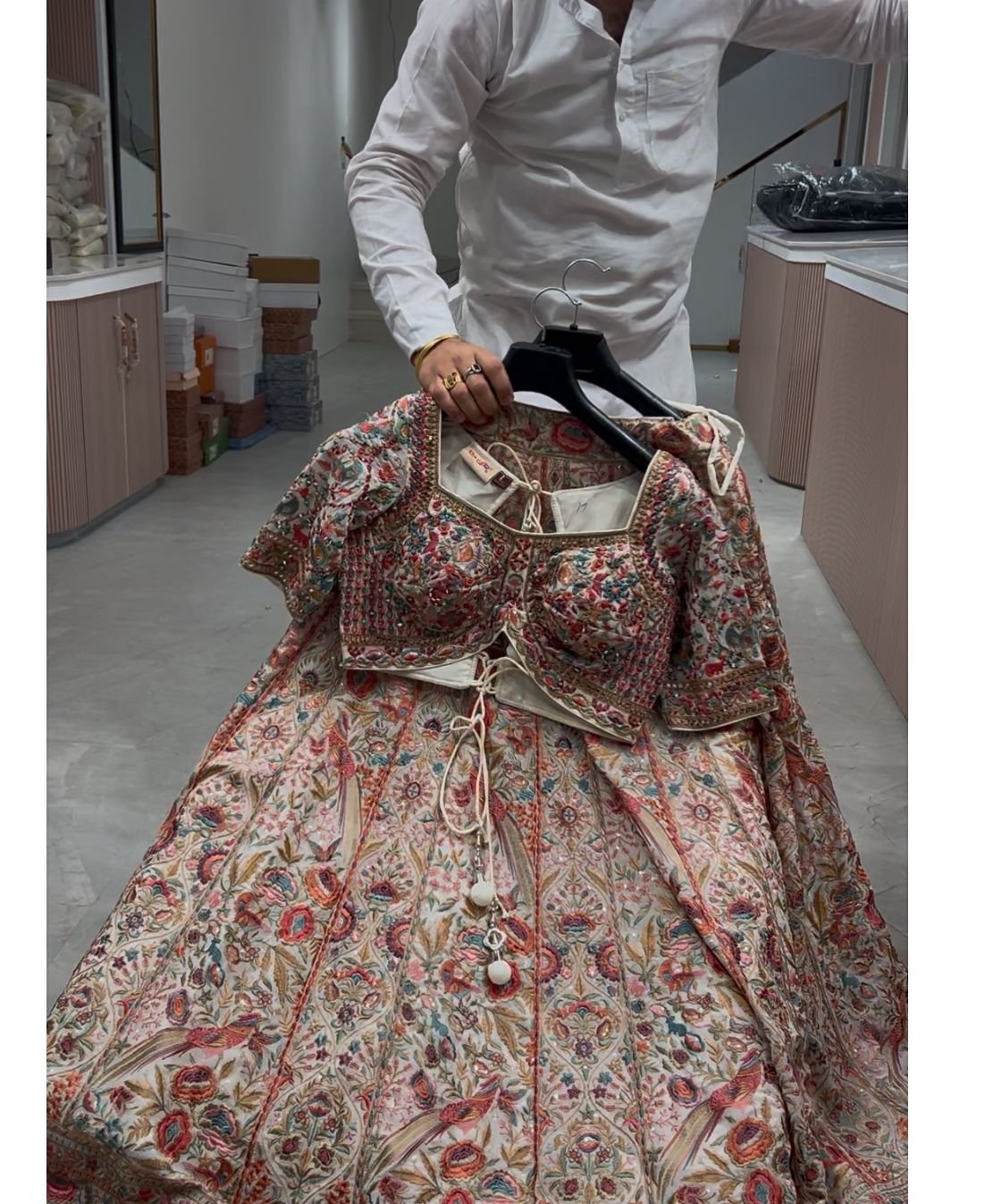 Vibrant Multicolor Embroidered Lehenga Choli - Image 2